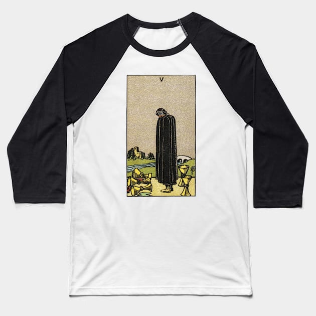 FIVE OF CUPS Baseball T-Shirt by WAITE-SMITH VINTAGE ART